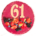 Картинка с тортом с цифрой 61 и мерцанием (GIF)