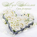 Открытка на день рождения жене с белыми розами