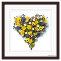 Стильная открытка на 14 февраля с цветочным сердечком